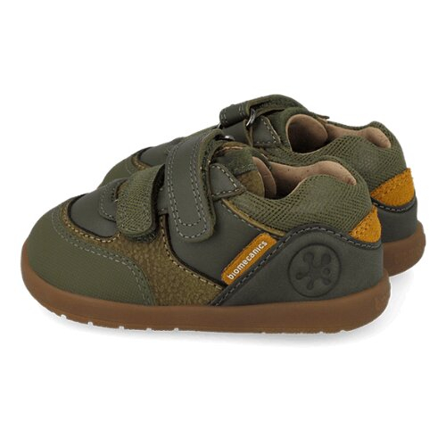 Pantofi copii baieți din piele, Kaki, Biomecanics – 261151-B788