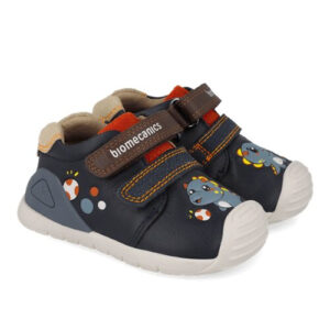 Pantofi copii baieți din piele, Ocean – Dino, Biomecanics – 261128-A183