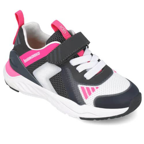 Pantofi copii fete din textil Biomecanics cu LED, Alb – 251273-B399