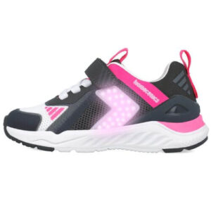 Pantofi copii fete din textil Biomecanics cu LED, Alb – 251273-B399