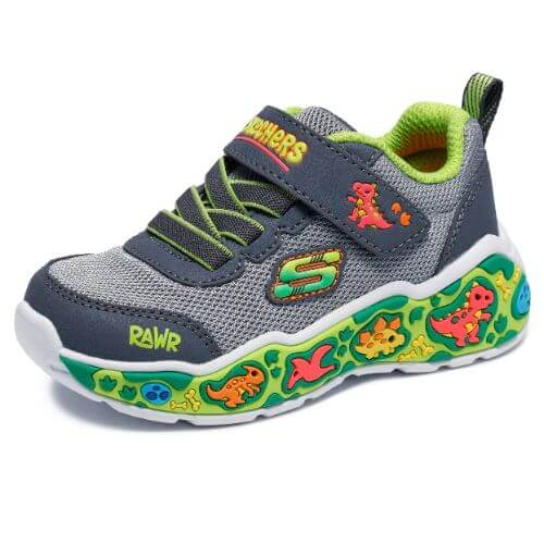 Pantofi copii baieti din textil Skechers, Gri – 407312-CCLM