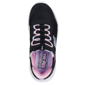 Pantofi copii fete din textil Slip-In Skechers, Negru – 303585