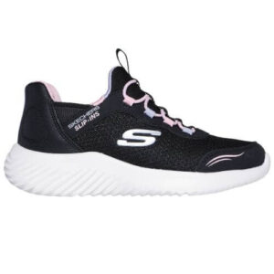 Pantofi copii fete din textil Slip-In Skechers, Negru – 303585