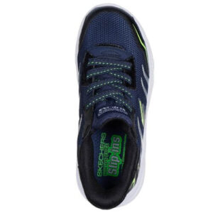 Pantofi copii baieti din textil Slip-In cu LED Skechers, Albastru – 403848