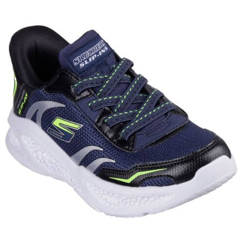 Pantofi copii baieti din textil Slip-In cu LED Skechers, Albastru – 403848 Pantofi copii baieti din textil Slip-In cu LED Skechers, Albastru – 403848