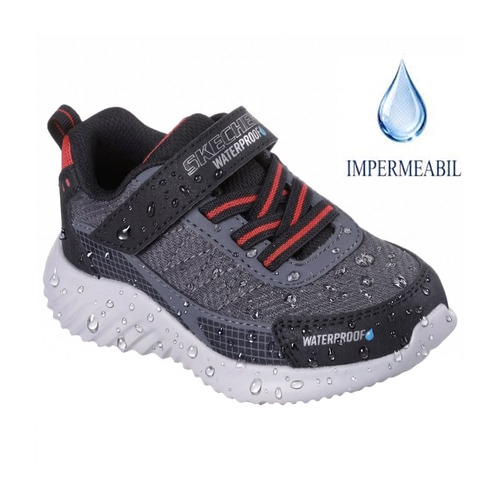 Pantofi copii baieti impermeabili din textil Skechers, Gri – 406338 Pantofi copii baieti impermeabili din textil Skechers, Gri – 406338
