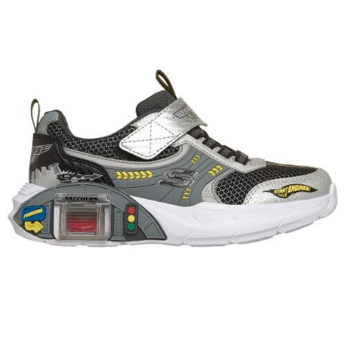 Pantofi copii baieti Skechers Garage, Argintiu – 402150-SLBK Pantofi copii baieti Skechers Garage, Argintiu – 402150-SLBK