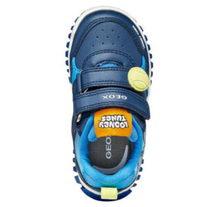 Pantofi copii baieti din material sintetic si textil Bugs Bunny cu LED Geox, Albastru – B655ZB-05411-CB44D