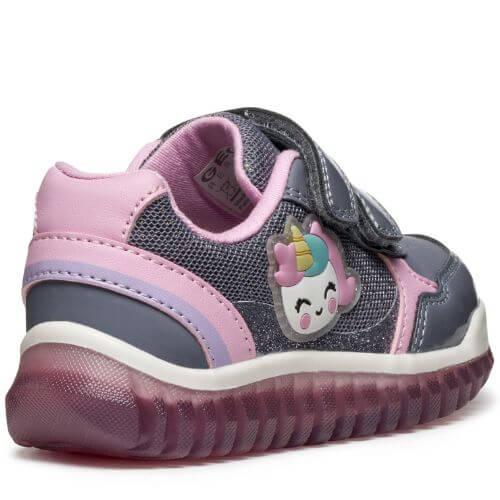 Pantofi copii fete Unicorn cu LED Geox, Gri – B5661A_002AS_C1006
