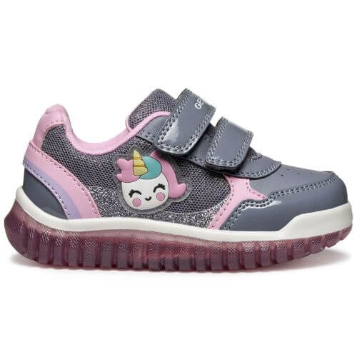 Pantofi copii fete Unicorn cu LED Geox, Gri – B5661A_002AS_C1006