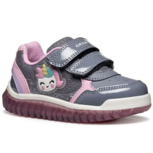 Pantofi copii fete Unicorn cu LED Geox, Gri – B5661A_002AS_C1006