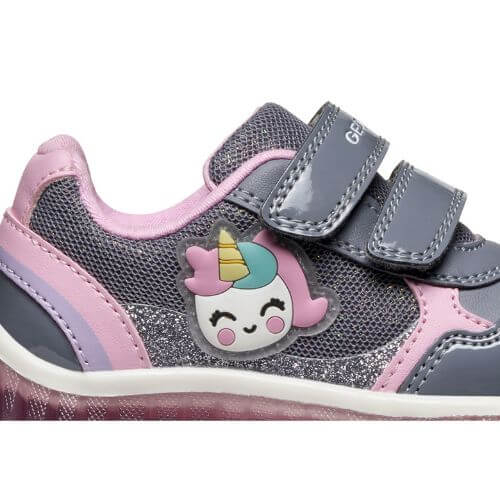Pantofi copii fete Unicorn cu LED Geox, Gri – B5661A_002AS_C1006