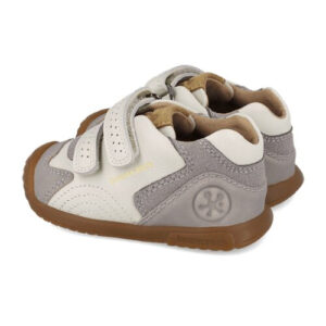 Pantofi copii din piele, Alb/Gri, Biomecanics – 261126-B695