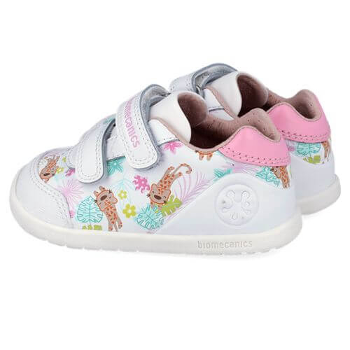 Pantofi copii fete calapod lat din piele Biomecanics, Alb – 262156-A050