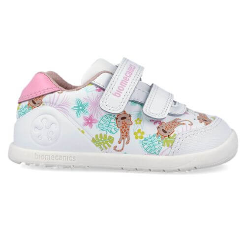 Pantofi copii fete calapod lat din piele Biomecanics, Alb – 262156-A050