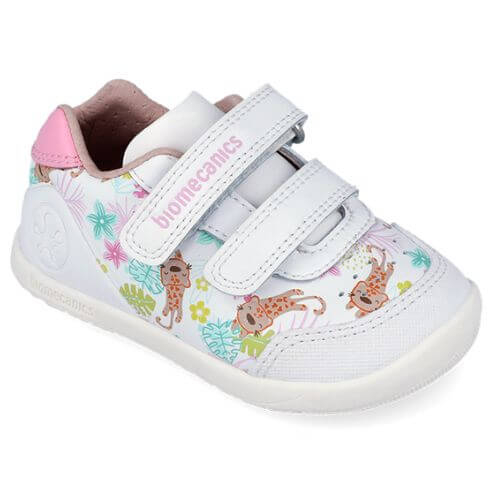 Pantofi copii fete calapod lat din piele Biomecanics, Alb – 262156-A050