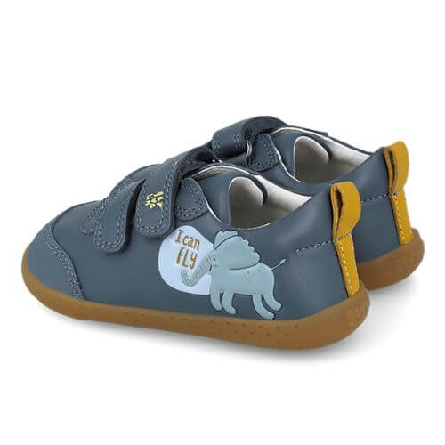 Pantofi copii baieti calapod lat din piele Garvalin, Albastru – 251313-A556