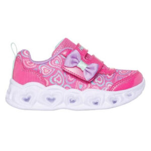 Pantofi copii fete cu LED din textil Skechers, Mov – 303258