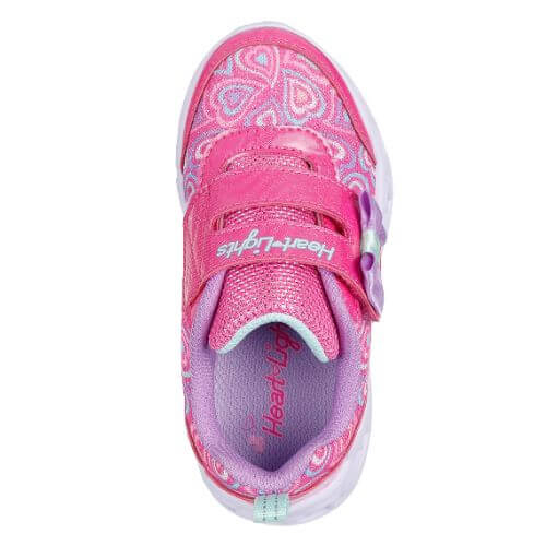 Pantofi copii fete cu LED din textil Skechers, Mov – 303258