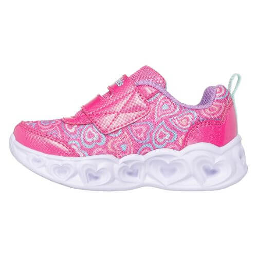 Pantofi copii fete cu LED din textil Skechers, Mov – 303258