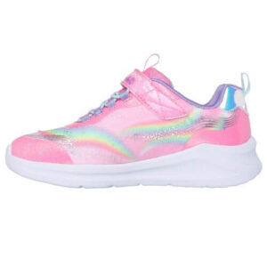 Pantofi copii fete cu LED din textil Skechers, Roz – 302298-PKMT