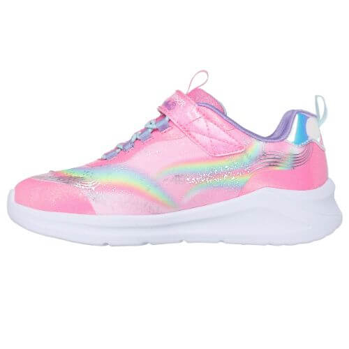 Pantofi copii fete cu LED din textil Skechers, Roz – 302298-PKMT