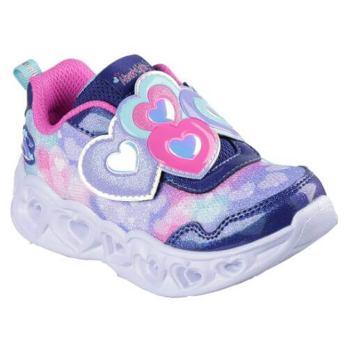 Pantofi copii fete cu LED din textil Skechers, Mov – 302693