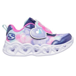 Pantofi copii fete cu LED din textil Skechers, Mov – 302693