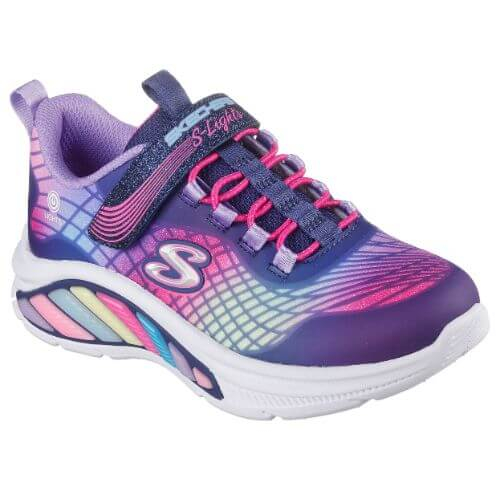 Pantofi copii fete cu LED din textil Skechers, Mov – 303722 Pantofi copii fete cu LED din textil Skechers, Mov – 303722