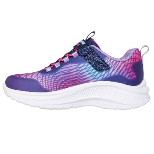 Pantofi copii fete cu LED din textil Skechers, Mov – 303722