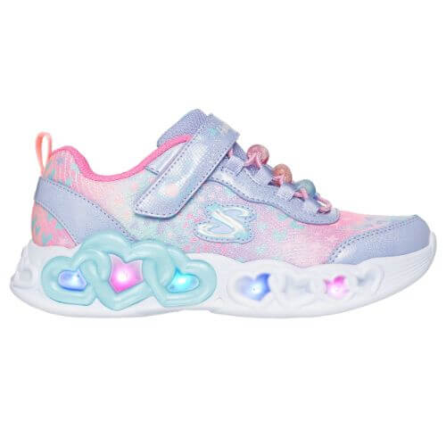 Pantofi copii fete cu LED din textil Skechers, Mov – 303261-LVMT Pantofi copii fete cu LED din textil Skechers, Mov – 303261-LVMT