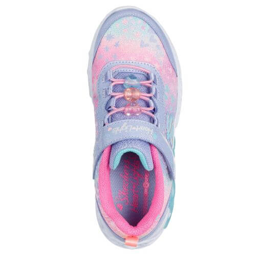 Pantofi copii fete cu LED din textil Skechers, Mov – 303261-LVMT