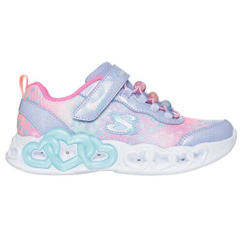 Pantofi copii fete cu LED din textil Skechers, Mov – 303261-LVMT
