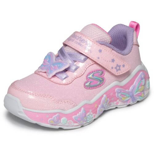 Pantofi copii fete din textil Skechers, Roz – 303066-LPMT