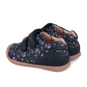 Pantofi copii fete din piele, Albastru cu Inimi, Biomecanics – 261102-A183