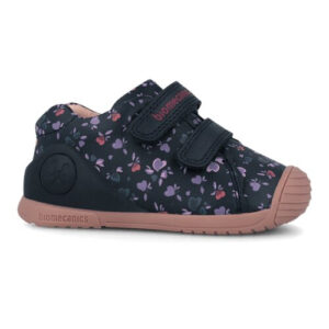 Pantofi copii fete din piele, Albastru cu Inimi, Biomecanics – 261102-A183