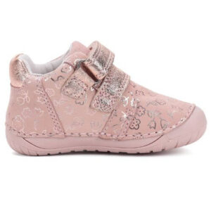 Pantofi copii fete din piele Barefoot DD Step, Roz – S070-52724
