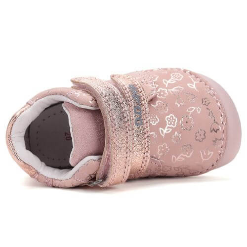 Pantofi copii fete din piele Barefoot DD Step, Roz – S070-52724