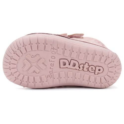 Pantofi copii fete din piele Barefoot DD Step, Roz – S070-52724