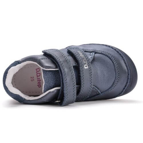 Pantofi copii fete din piele Barefoot DD Step, Albastru – S063-52564A