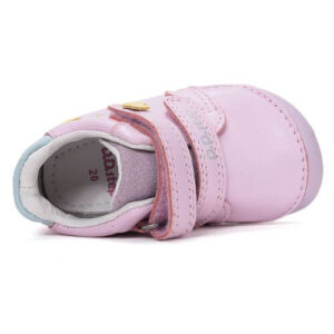 Pantofi copii fete din piele Barefoot DD Step, Roz – S070-61646A