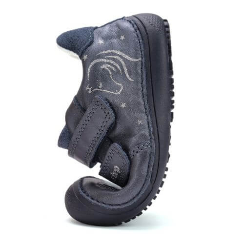 Pantofi copii fete din piele Barefoot DD Step, Albastru – S063-52564A