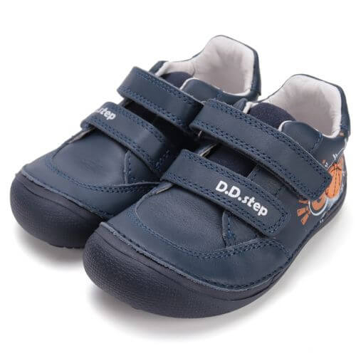 Pantofi copii baieti din piele Barefoot DD Step, Albastru – S063-52747