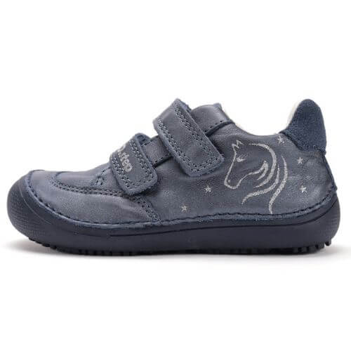 Pantofi copii fete din piele Barefoot DD Step, Albastru – S063-52564A