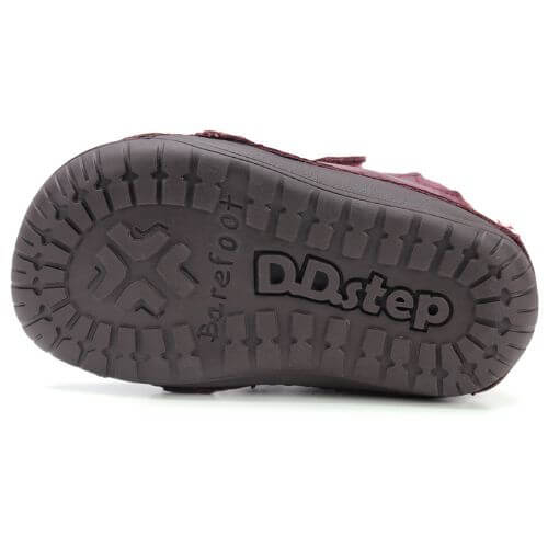 Pantofi copii fete din piele Barefoot DD Step, Visiniu – S070-52778B