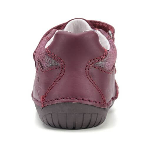 Pantofi copii fete din piele Barefoot DD Step, Visiniu – S070-52778B