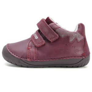 Pantofi copii fete din piele Barefoot DD Step, Visiniu – S070-52778B