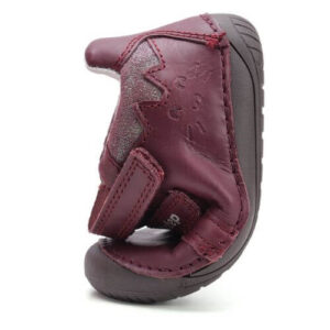 Pantofi copii fete din piele Barefoot DD Step, Visiniu – S070-52778B