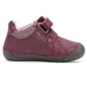 Pantofi copii fete din piele Barefoot DD Step, Visiniu – S070-52778B