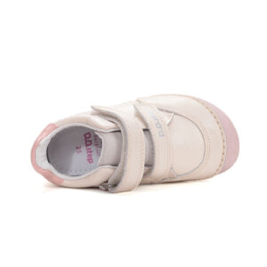 Pantofi copii fete din piele Barefoot DD Step, Alb – S063-61572A